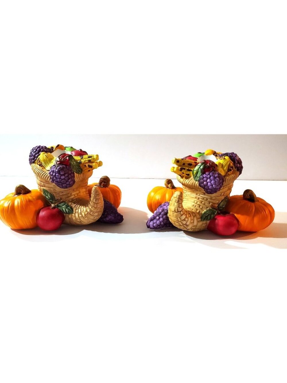 PartyLite HARVEST TIME Thanksgiving Dinner cornucopia autumn candleholders P7370